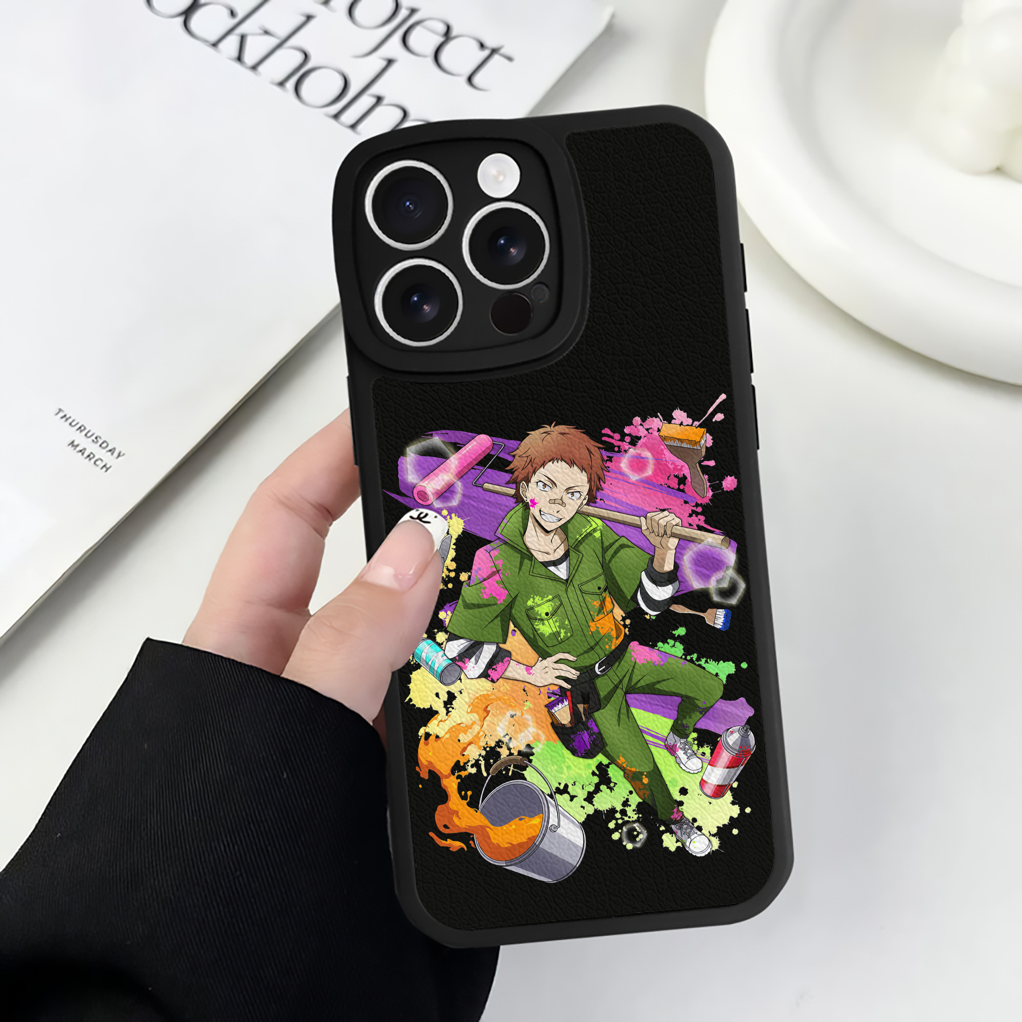 （画像用） 文豪ストレイドッグス Bungo Stray Dogs 【iPhone 16シリーズ対応】シリコンスマホケース（レザー調） 材質：シリコン